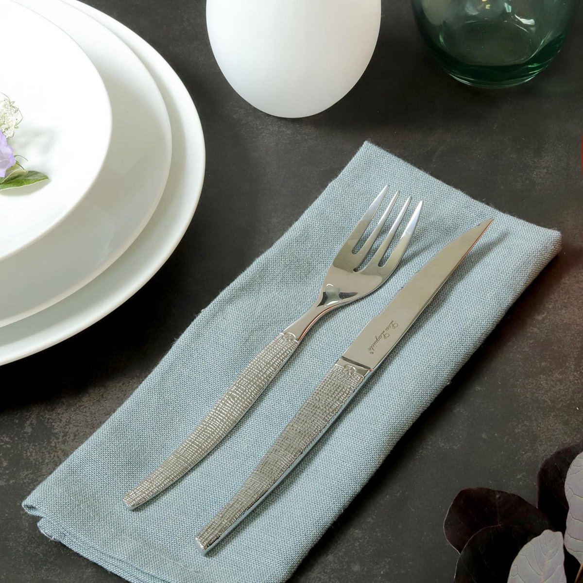 Steakmessenset 6-delig roestvrij staal zwart handvat 275 x 20 x 3 cm Inclusief doos