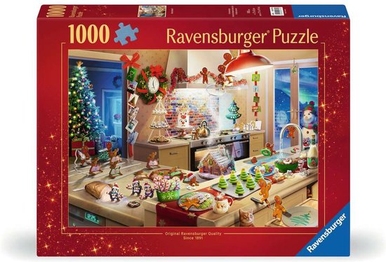 Ravensburger puzzel feestdagen - 1000 stukjes legpuzzel Lebkuchenmännchen.