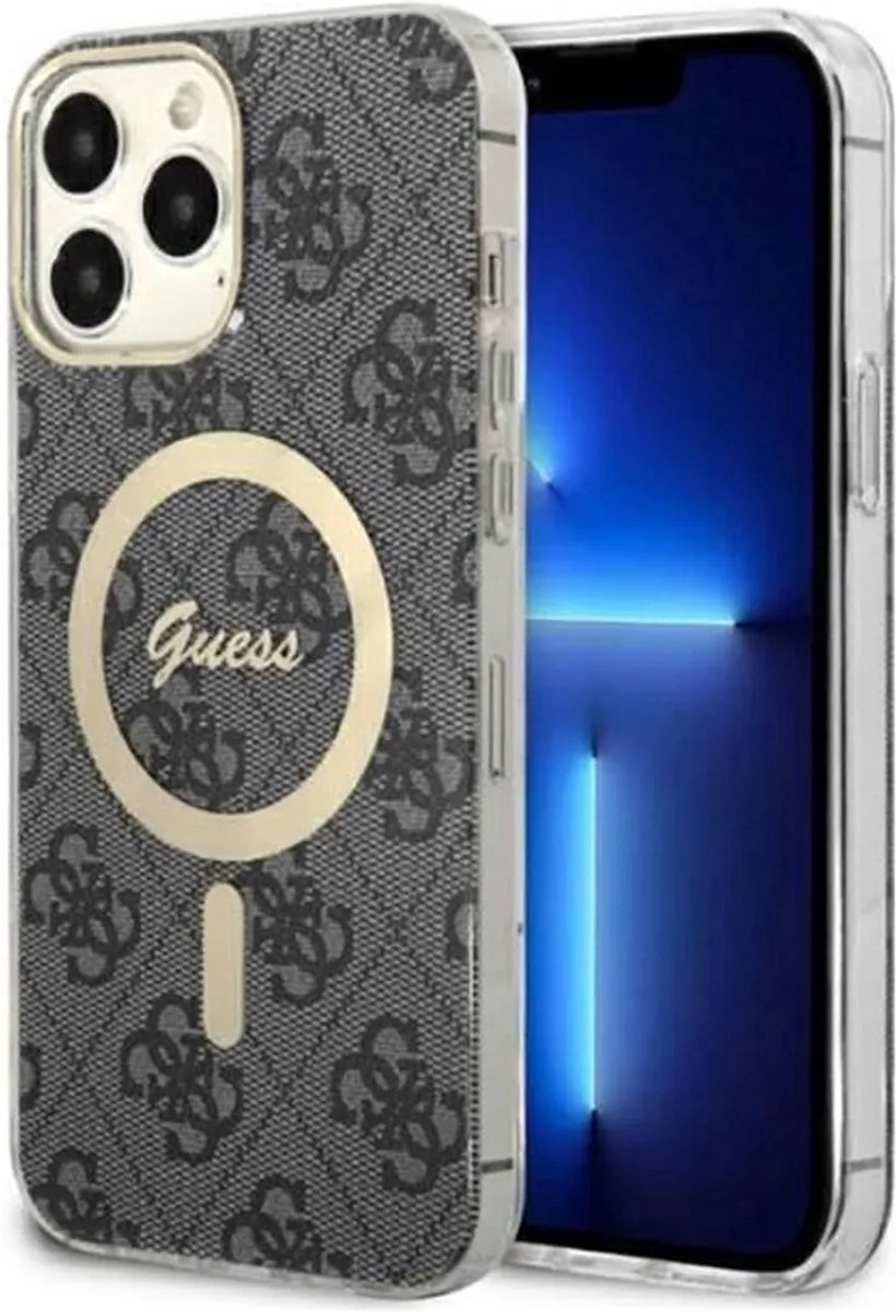 Guess 4G Back Case (MagSafe Compatible) - Geschikt voor Apple iPhone 13 Pro Max (6.7") - Grijs