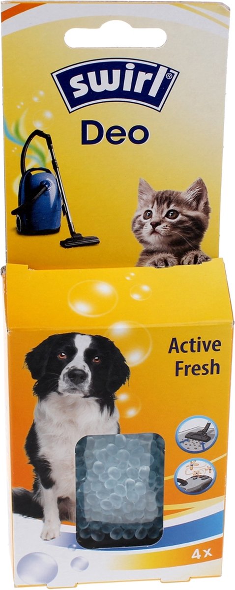 Swirl geurzakjes 'Active Fresh' - 4 zakjes deo geur parels - stofzuigerverfrisser geurkorrels voor in de stofzuiger