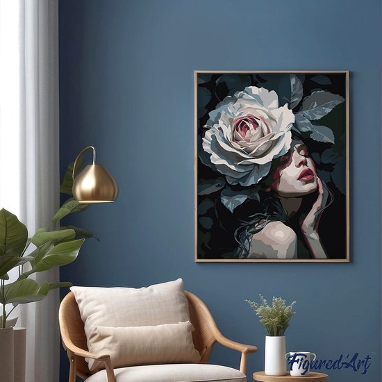 Peinture par numéros - Beauté derrière les fleurs - Figured'Art