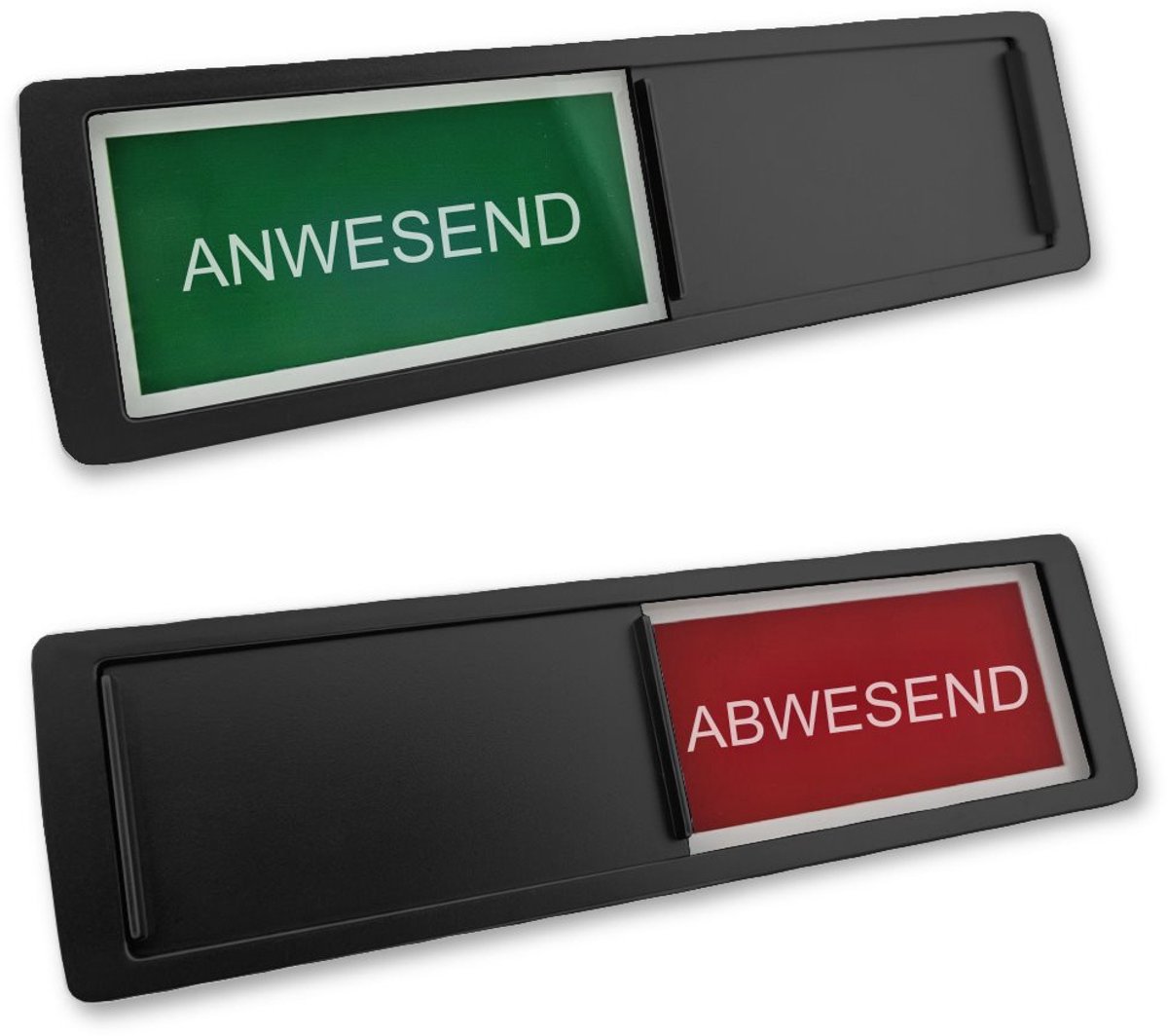 CombiCraft schuifbordje met "Anwesend-Abwesend" in zwart 178 x 50 mm - per 1 stuk