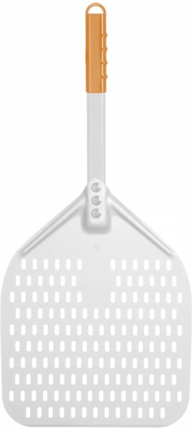 HENDI Vierkante geperforeerde pizzaschep – korte handgreep – 300x660 mm – lichtgewicht aluminium