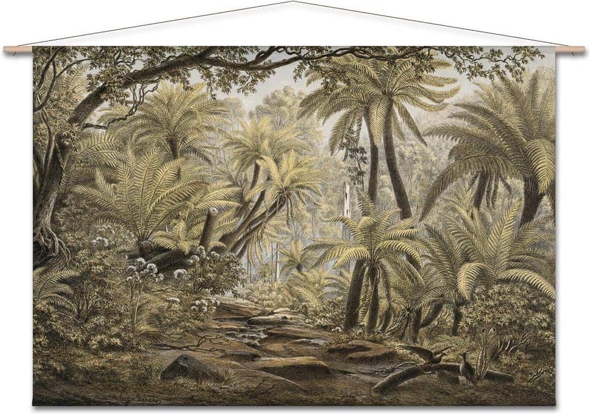 Wanddoek Oceanisch palmvarenbos (zonder houten stokken)