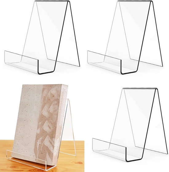 3 stks Clear Acryl Book Stand - Transparante Boek Display Stand ...
