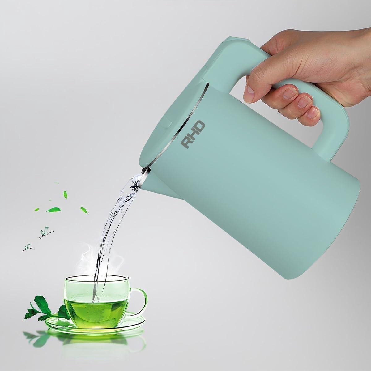 Waterkoker, 800 ml reiswaterkoker, roestvrij staal, 600 W waterkoker