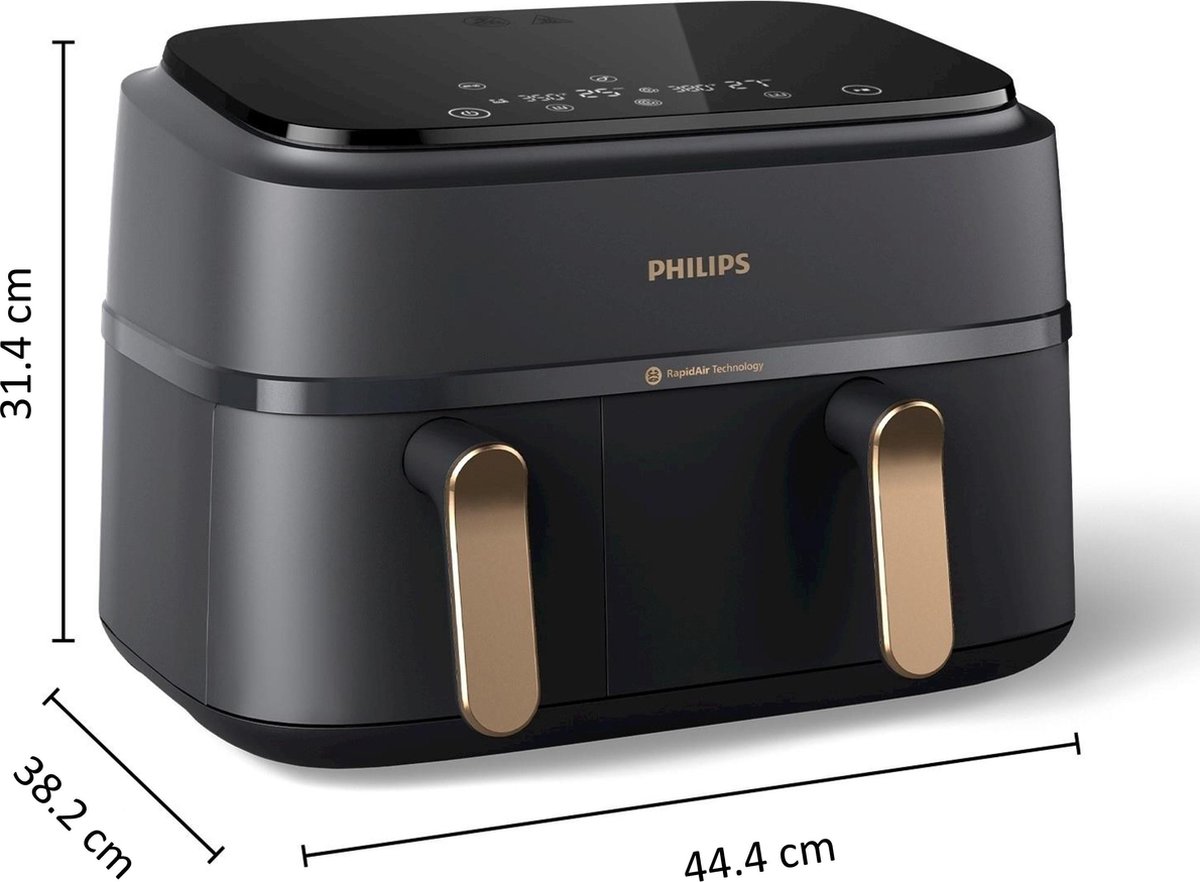 Philips Rapid Air Serie 3000 Airfryer met Dubbele Mand 9 - afbeelding 3