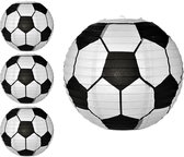 Lampion - Sint Maarten - Lampionstokje - Lichtje - Voetbal - Treklampion - Papier - Kind - Wit - Versiering - 4 Stuks