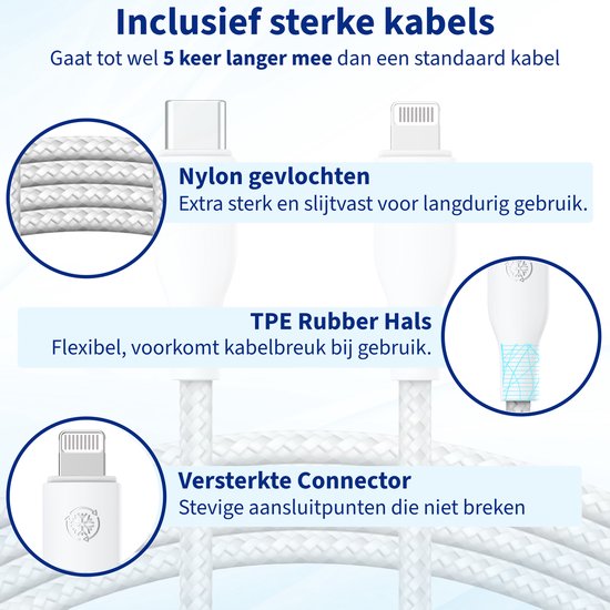 iPhone 17 oplader - 2 meter - USB-C naar USB-C - 60W PD v.a. € 14,50