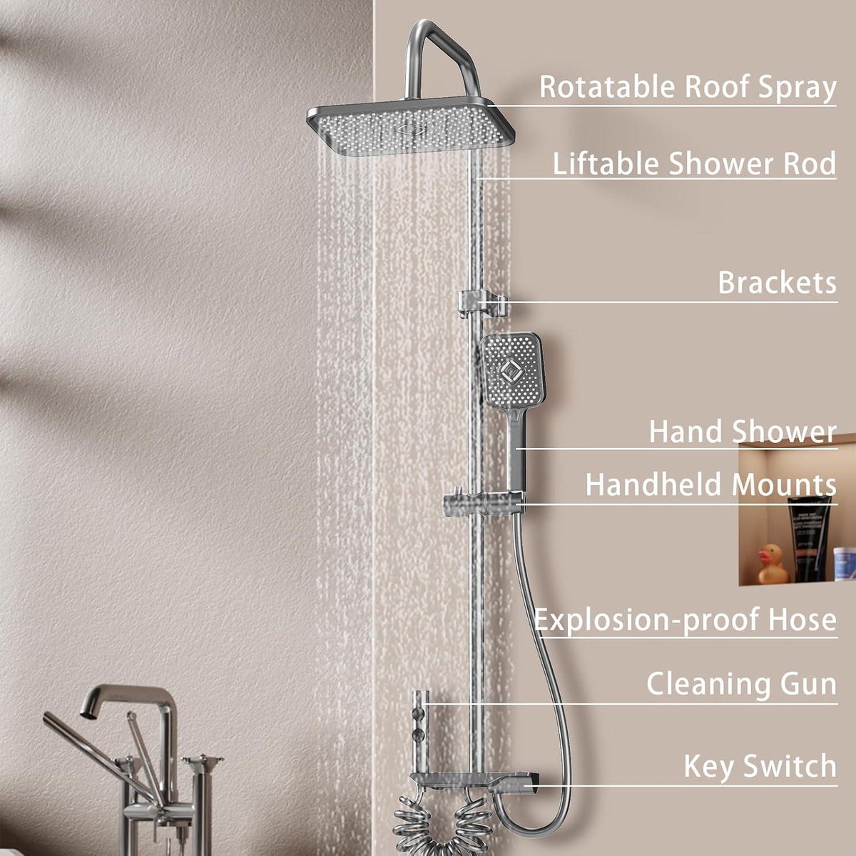 Inbouw Regendouche Set Sanimex Design Giulini Vierkante Hoofddouche En Handdoucheset Chroom
