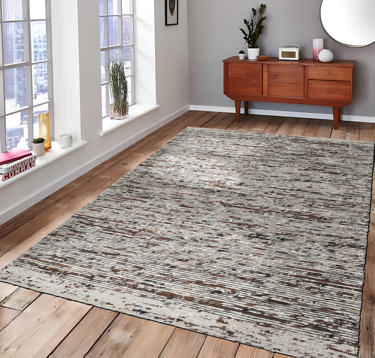 Dutch Lifestyle Flawless Grijs/bruin - Wol - Vloerkleed - Grijs/bruin