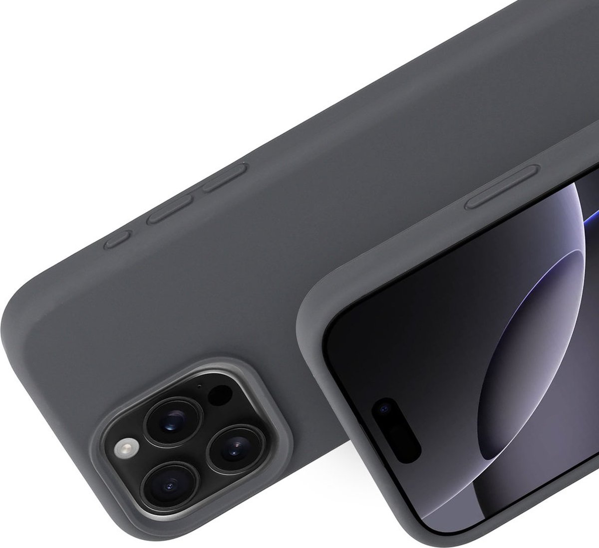 Mobiparts hoesje geschikt voor de Apple iPhone 16 Pro Max - Siliconen - Grijs