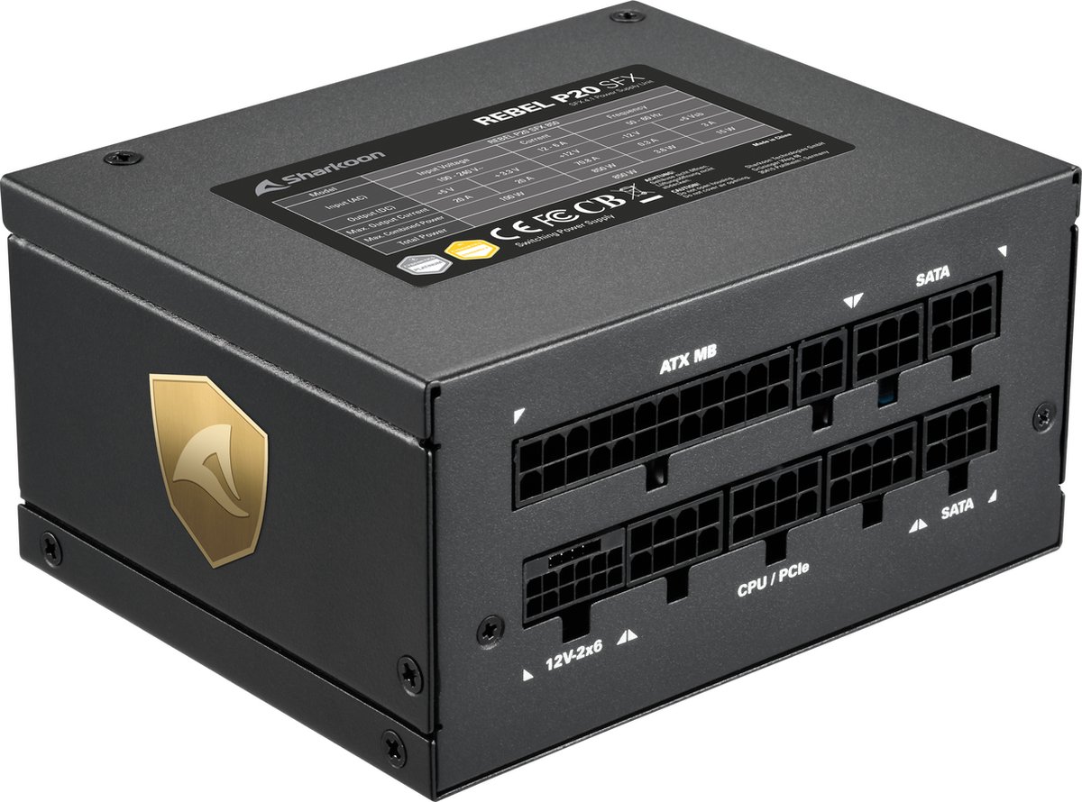 Sharkoon Rebel P20 Sfx Power Supply Unit 750 W 24-Pin Atx Zwart voeding - afbeelding 3