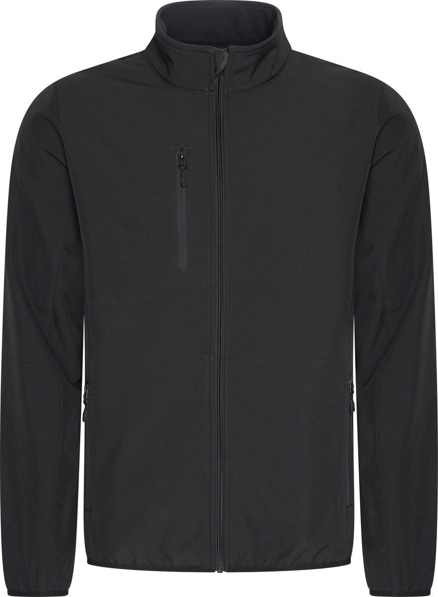 Mario Russo Softshell Jas Heren - Winterjas Heren - Jassen heren - Winddicht en waterafstotend - Zwart - XXL