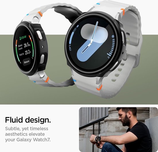 Spigen Liquid Air - Coque pour Samsung Galaxy Watch 7 44MM - TPU Flexible - Zwart