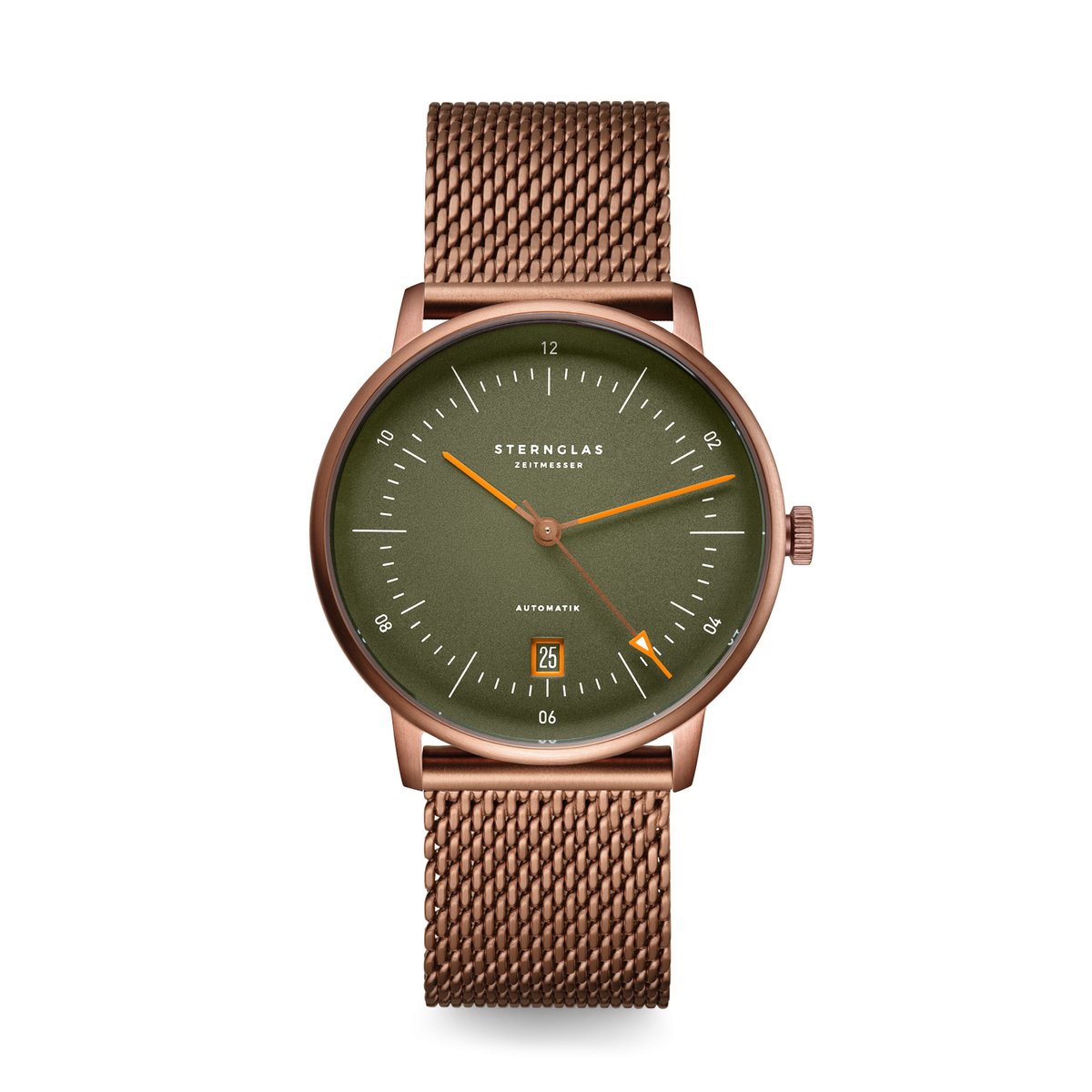 Sternglas S02-NAR19-MI11 NAOS AUTOMATIK Edition Bronze Heren Horloge - Saffierglas - Staal-Leer - Brons - Ø 38 mm - Automatisch - Druksluiting