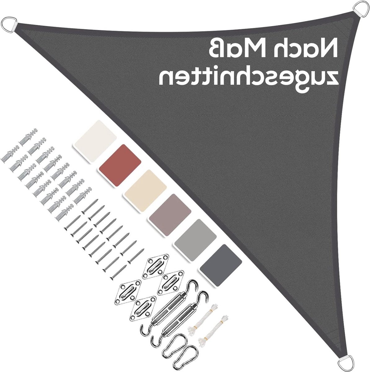 Bol.com Balkon zonnescherm zonder boren driehoekig waterdicht | Zonnezeil in vele maten en kleuren - PES polyester - 95% uv-besc... aanbieding
