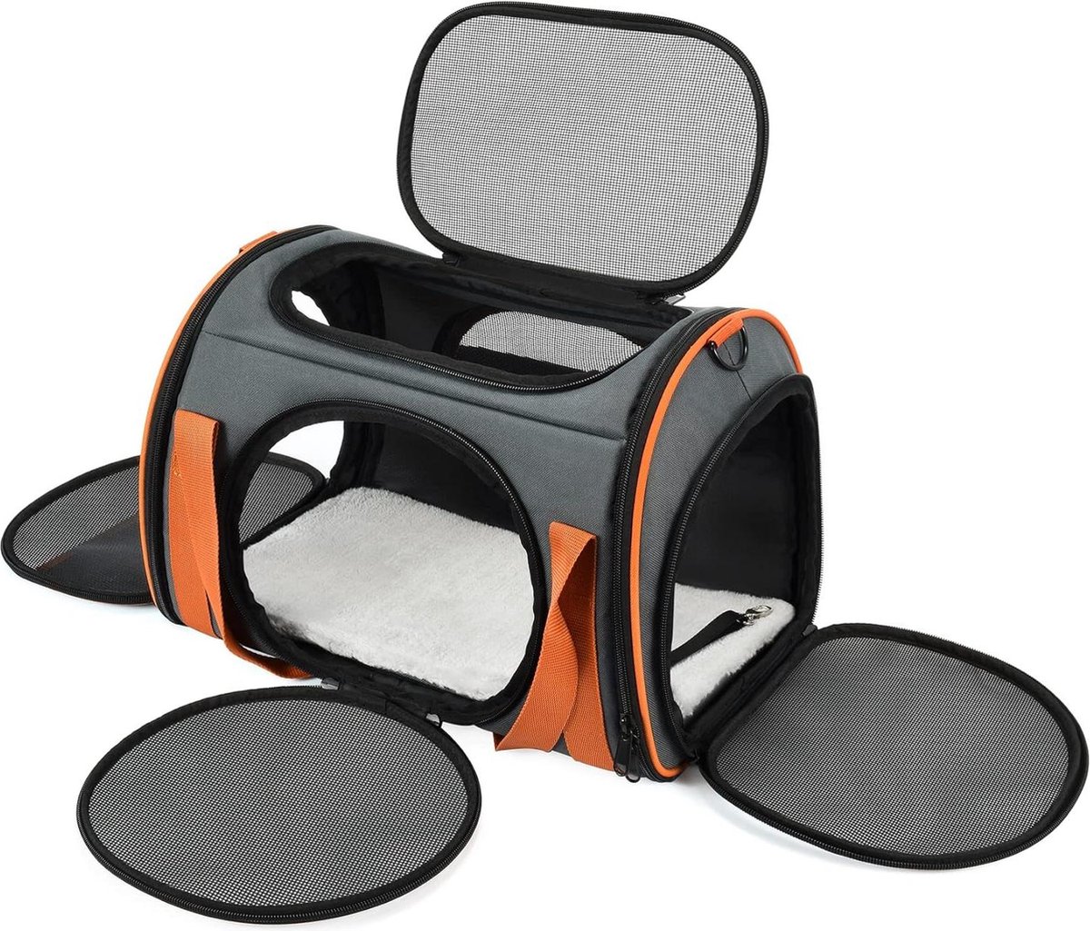 Katten Reismand Opvouwbare Transportbox voor Honden en Katten - Draagbare Kattentransporttas met Schouderriem en Zacht Kussen