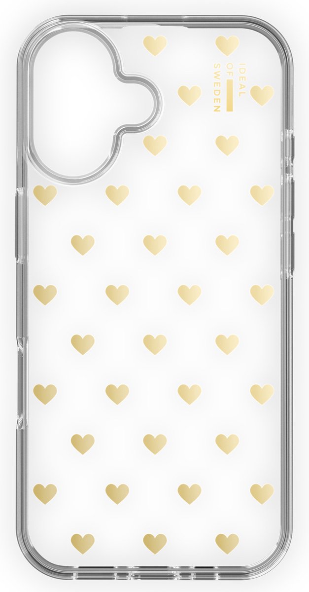 iDeal of Sweden Mirror Case geschikt voor Apple iPhone 16 - Golden Hearts