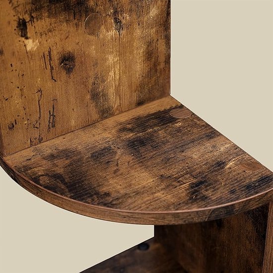 Hoekplank, Wandplank 5 Niveau's Ophangplank, 5-laags muurbevestiging Zigzag hoekplanken Wandplank Muuropslagorganisator Decoratieve zwevende planken Boekenplank(20 * 20 * 120 cm (eiken kleur