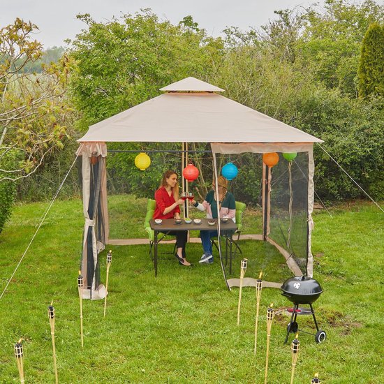 Anders Kort leven Optimisme relaxdays paviljoen 3x3 - partytent - met muggennet - feesttent -  waterafstotend -... | bol.com
