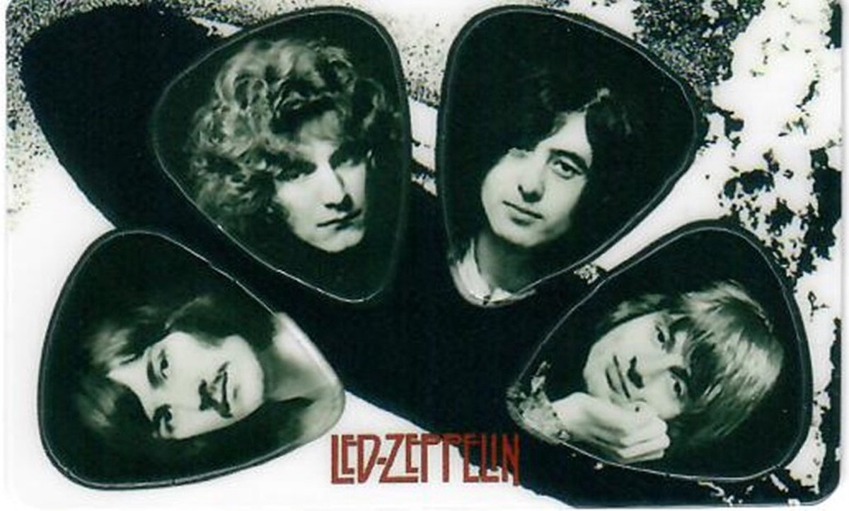 Led Zeppelin - Albums - Plectrum - Pikcard met 4 plectrums