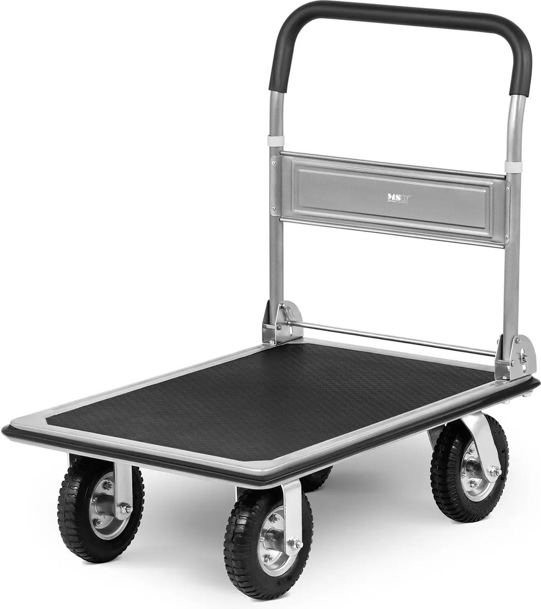 Chariot De Transport Pliable Charge 200 Kg - Plateau Extra Large Avec Roues Silencieuses Pivotantes