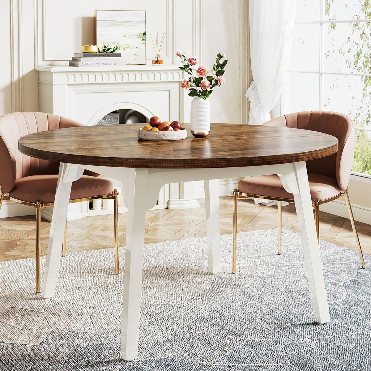 Ronde eettafel voor 4-6 personen, 120 cm moderne ronde keukentafel