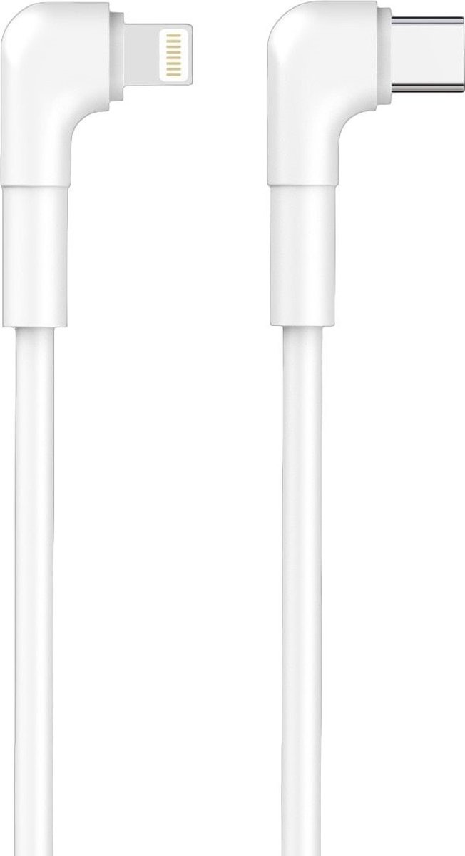 USB-C naar Apple Lightning kabel 100cm wit haaks