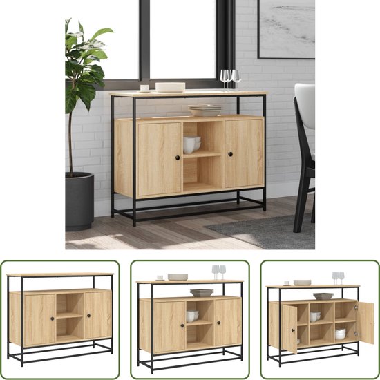Stella Trading Bobby commode in eiken sonoma-look, donker, modern dressoir met veel opbergruimte voor je woonkamer, 60 x 82 x 35 cm (b x h x d Stella Trading Bobby commode in eiken sonoma-look, donker, modern dressoir met veel opbergruimte voor je woonkamer, 60 x 82 x 35 cm (b x h x d