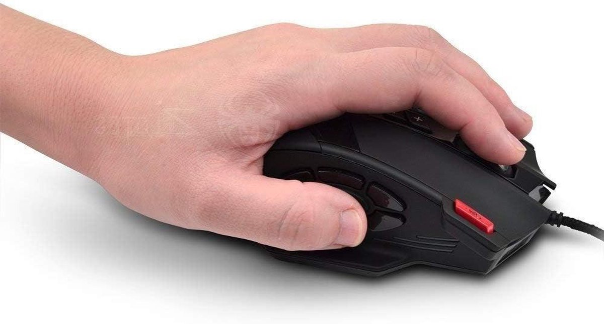 12 Programmeerbare Toetsen Ergonomische USB Gamingmuis - 4800DPI, PC Mac Laptop