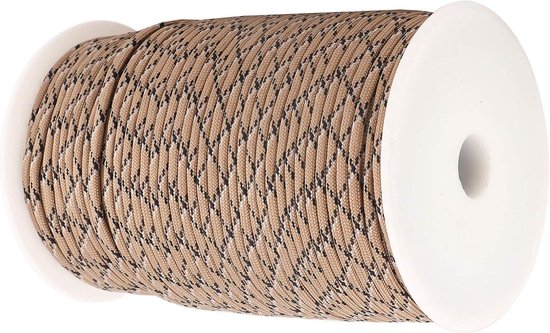 Dilwe 550 Paracord – 9-strengs, Reflecterend, 100 Meter – Voor Survival, Kamperen, Klimmen En Tenten – Zwart