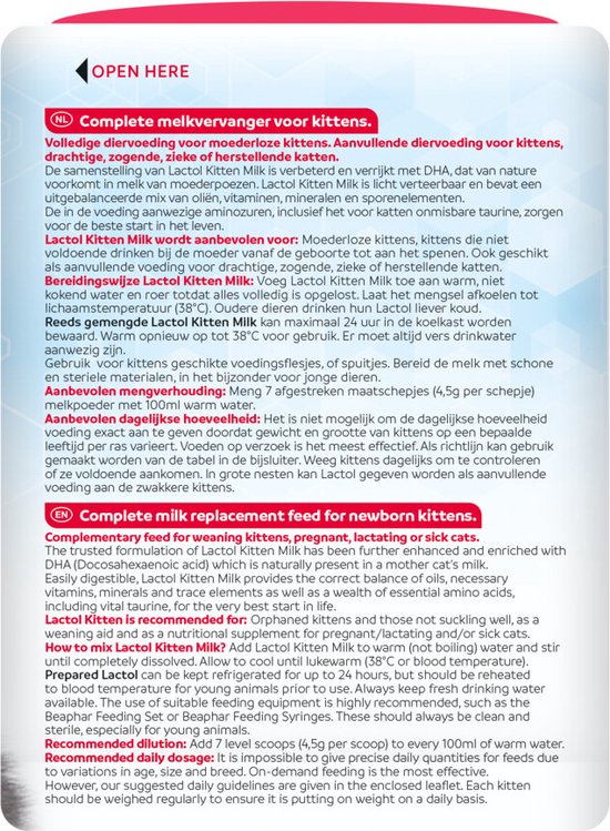 Beaphar Lactol Kitty Milk - Lait de remplacement - 3 x 500g