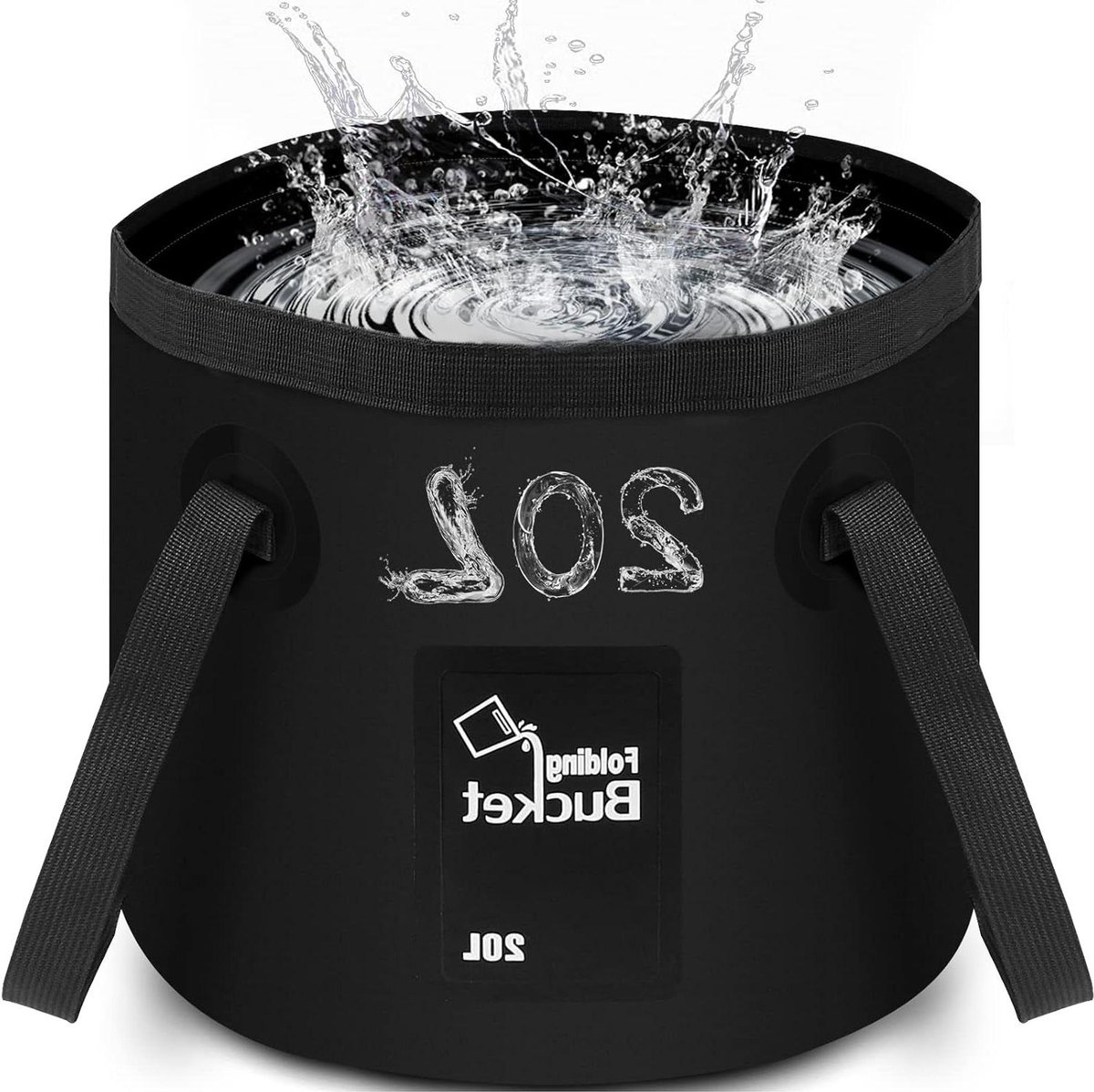 Goedkoopste Opvouwbare afwasteil 20L waterdicht - kamperen vissen feest tuin - zwart Opvouwbare afwasteil