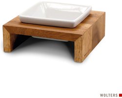 Wolters Foodstation Meshidai Teak&Wit - Hondenvoerbak - 15x15x5 cm