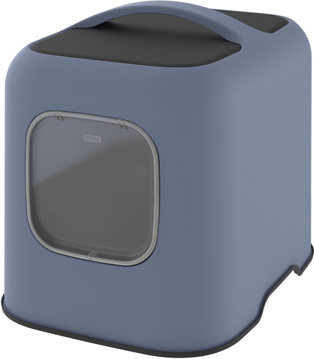 Rotho MyPet Biala Kattenbak met kap en schepje / Gemaakt van gerecycled plastic - Horizon Blue