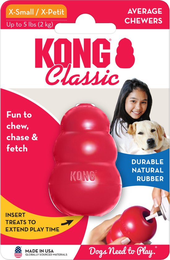 KONG classic XS - 5,7x3,6x3,6cm rouge