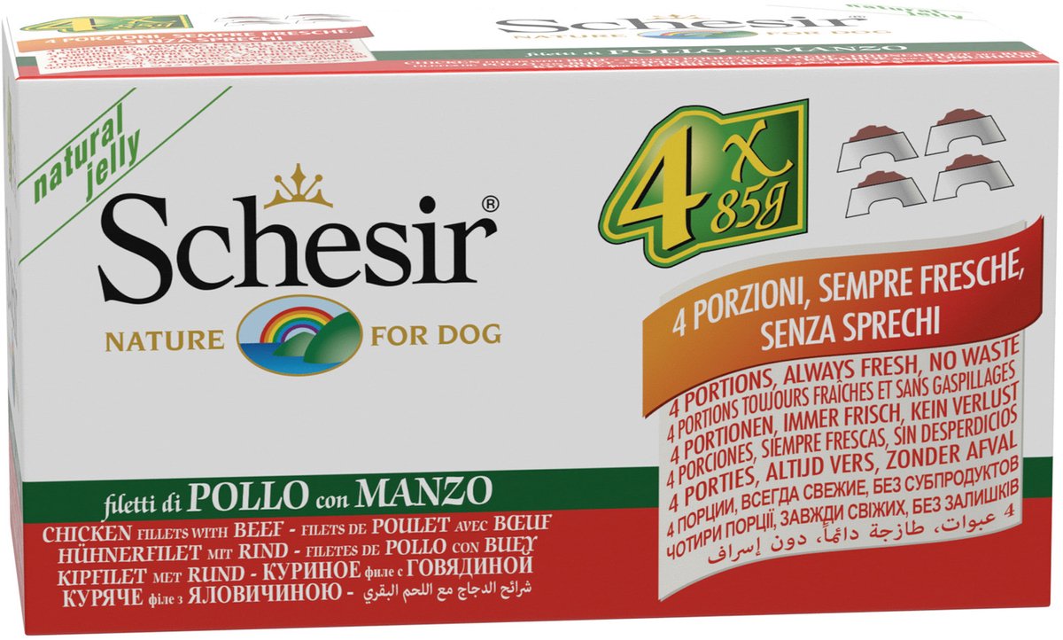 Schesir Schesir Hond Blik Multipack 4x85 g Kip&Rund