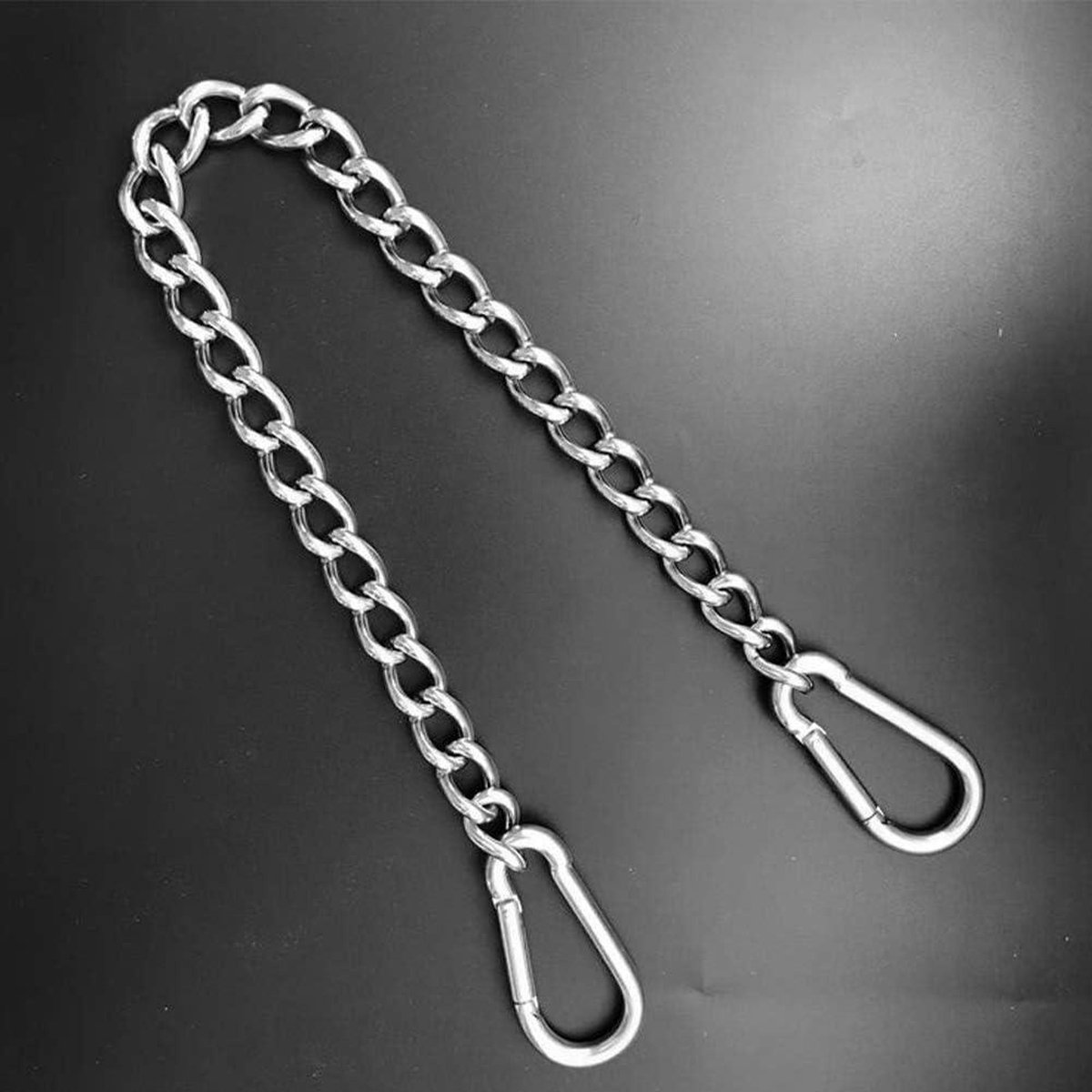 Chaîne De Fer 2 Pièces 1 Mètre 3mm Avec Mousquetons - Suspension Robuste Pour Hamac Phare Sac De Sable