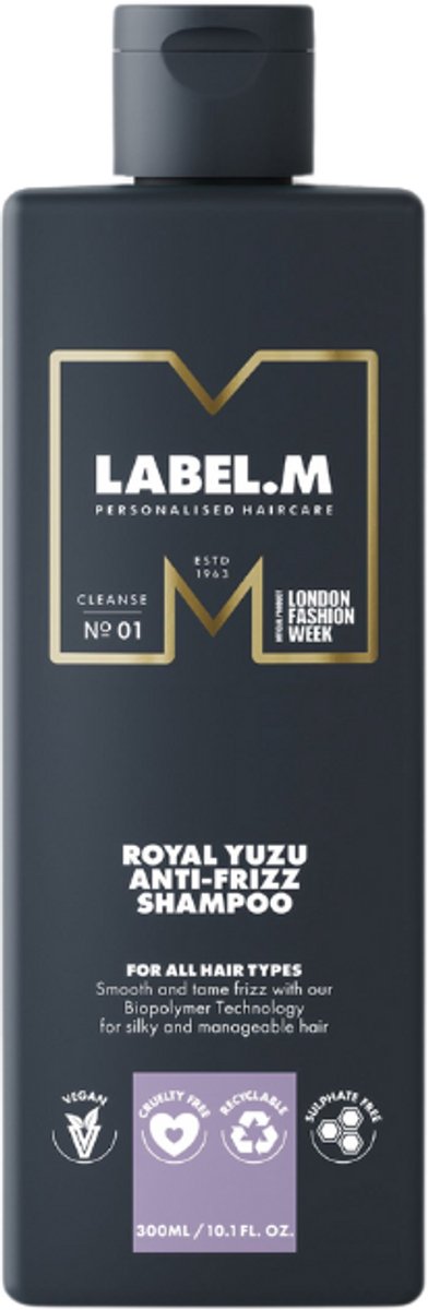Label.M Royal Yuzu Anti-Frizz Shampoo - 300 ml- Normale shampoo - Voor Alle haartypes -