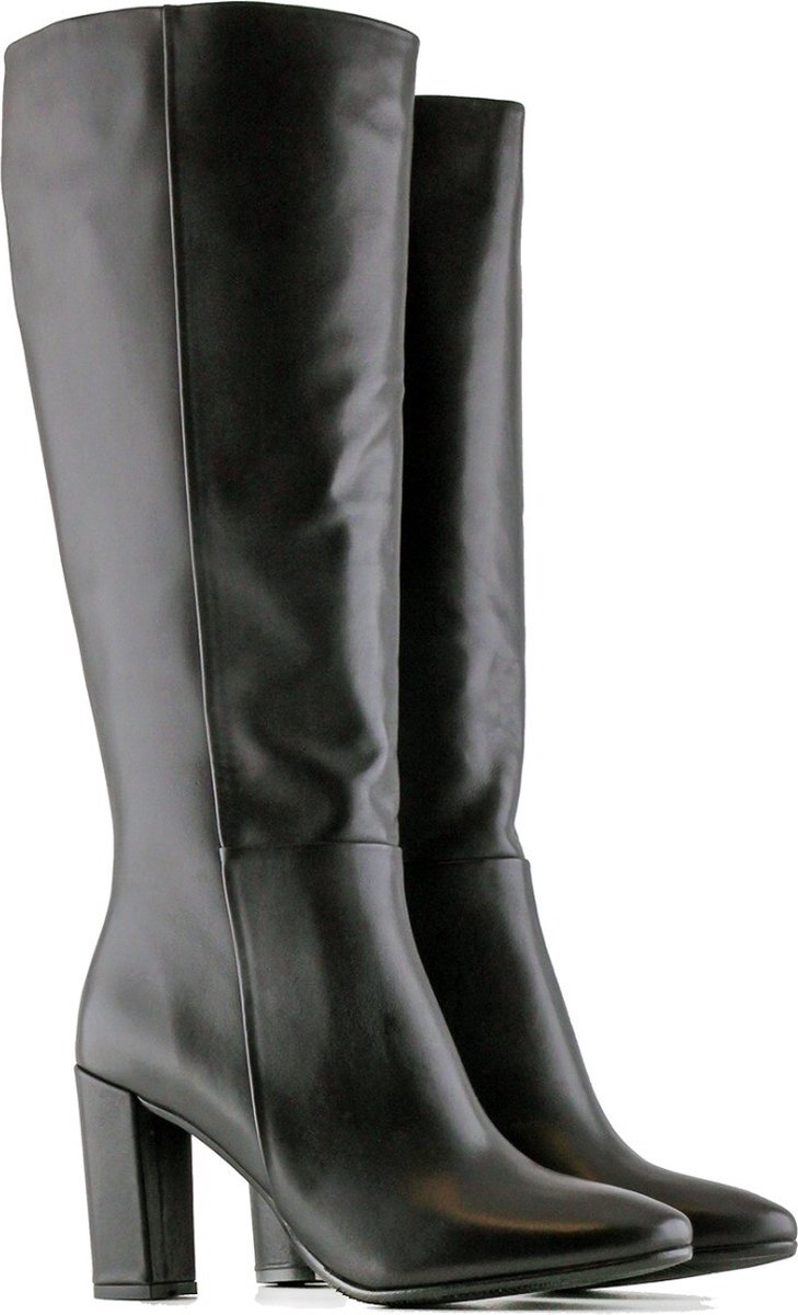 Jilsen Dames Laarzen Brede Schacht en Laarzen Brede Kuiten Eva in Zwart Kuitomtrek 44 cm, schoenmaat 40