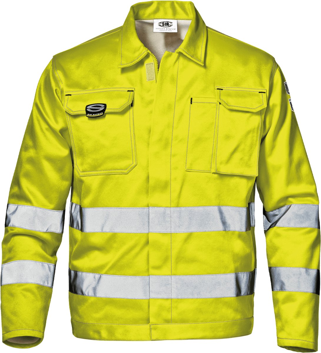 SIR SAFETY VELVET Hi Vis Reflecterend Stof Werkjas HEREN Veiligheidsjas Geel - Hoge Zichtbaarheid - Versterkte Naden - Katoen Polyester