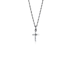 KUZZOI - Halsketting - Kreuz Anhänger 925 Sterling Silber oxidiert - Heren