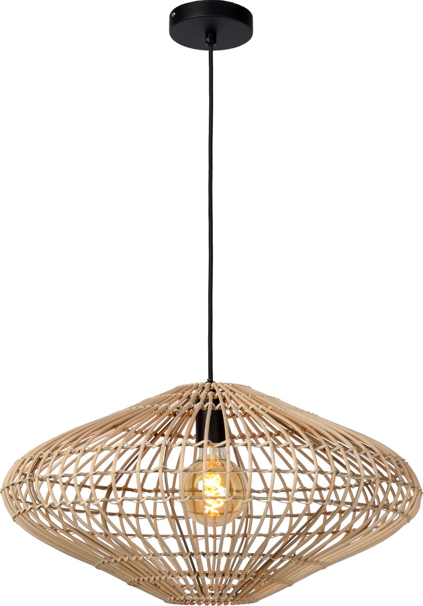 Lucide MAGALI - Hanglamp - Ø 56 cm - 1xE27 - Licht hout