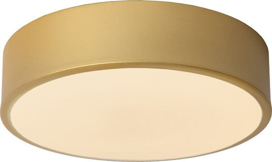 Lucide UNAR - Plafonnier - Ø 20 cm - LED Dim. - 1x12W 2700K - 3 StepDim - Or Mat / Laiton
