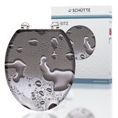 Bol.com SCHÜTTE WC-Bril 80023 GREY STEEL - MDF-Hout - RVS-Scharnieren Belastbaar tot 175 kg - Decor - 3-zijdige Print aanbieding