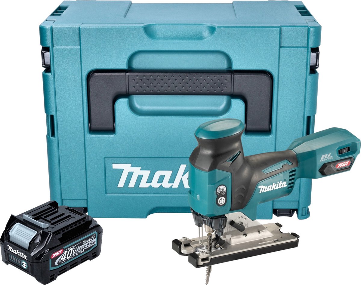 Makita JV 001 GD101 Accu decoupeerzaag 40 V max. 135 mm borstelloos + 1x oplaadbare accu 2,5 Ah + Makpac - zonder oplader