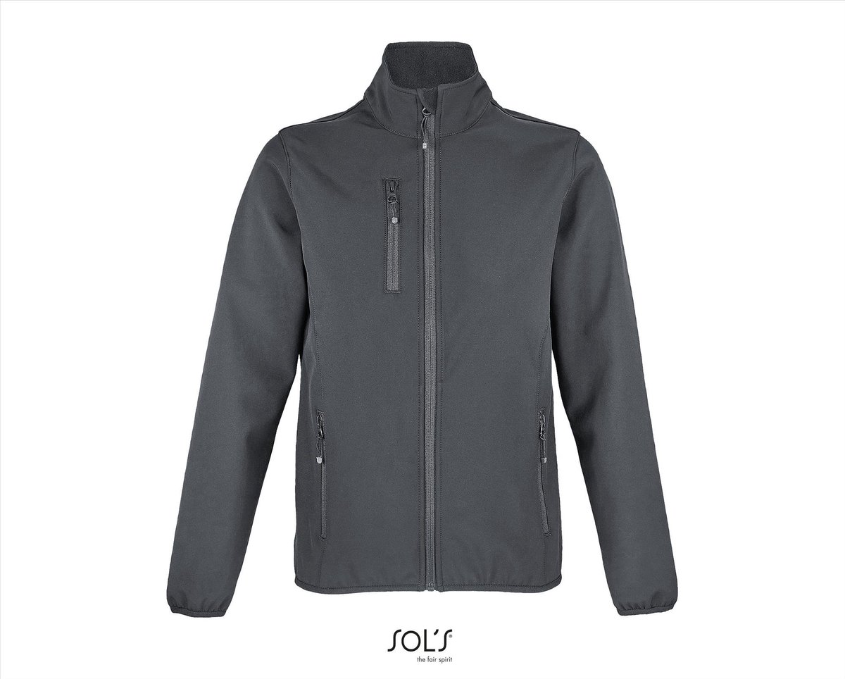 SOL’ Women´ Falcon Zipped Softshell Jacket L03828 Charcoal Solid Grijs