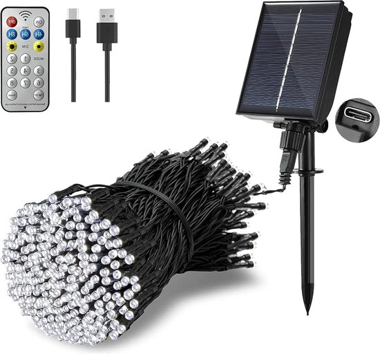 One Fire Zonnelamp voor buiten, bewegingsmelder, warm licht, 190 leds
