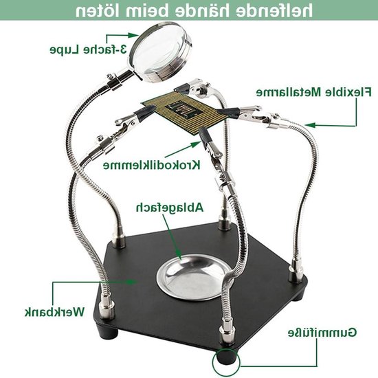 3 In 1 Helpende Handen Vergrootglas Verstelbare LED Licht Vergrotende Lens Glas Soldeerstation Derde Hand Soldeer Auxiliary Voor Miniaturen Projecten, Crafting, Lassen 3 In 1 Helpende Handen Vergrootglas Verstelbare LED Licht Vergrotende Lens Glas Soldeerstation Derde Hand Soldeer Auxiliary Voor Miniaturen Projecten, Crafting, Lassen